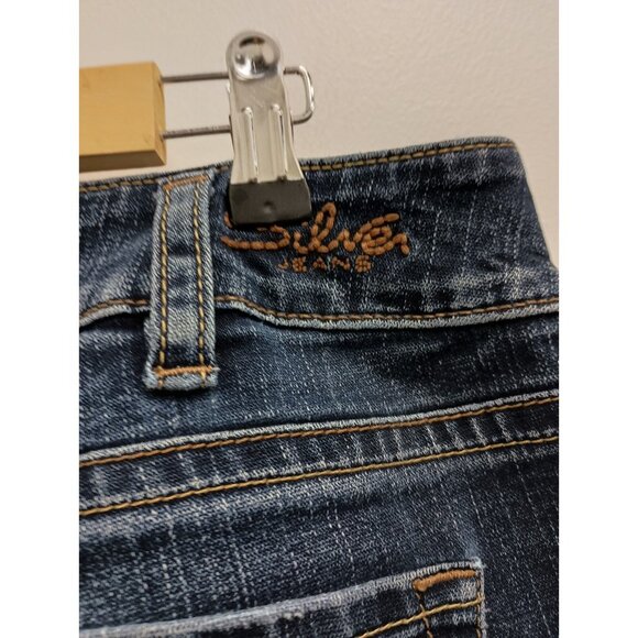 Silver Jeans Womens Suki Bootcut Jeans Size 36 Dark Blue Wash Denim Mid Rise - Picture 3 of 10